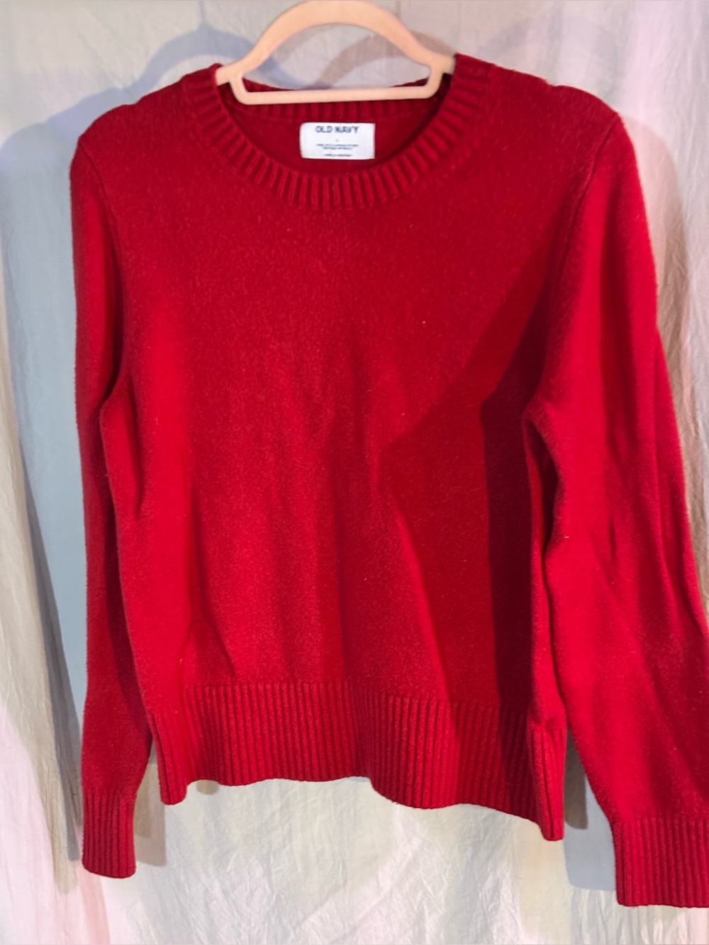Old Navy Women's Bright Red Crewneck Sweater